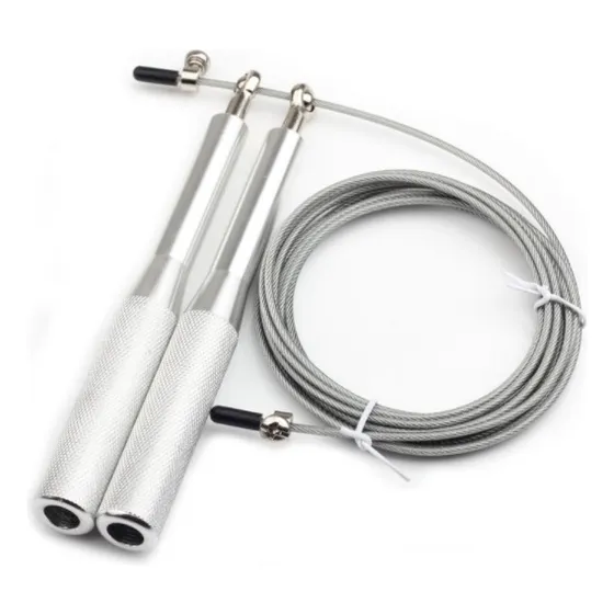Corda De Pular Crossfit Speed Rope Rolamento 3m Cabo De Aço Cor Prateado