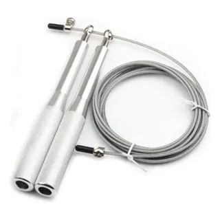 Corda De Pular Crossfit Speed Rope Rolamento 3m Cabo De Aço Cor Prateado Corda De Pular Crossfit Speed Rope Rolamento 3m Cabo De Aço Cor Prateado