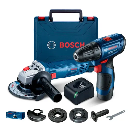 Combo Taladro Atornillador Gsr 120+ Esmeril Bosch Gws 700