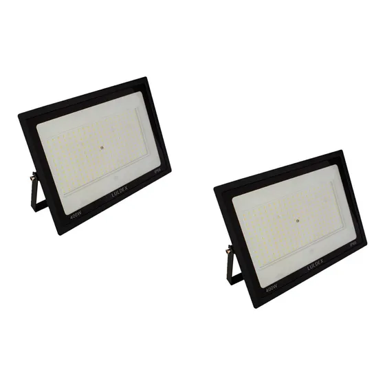 Reflector Led 400w Luz Blanca Fria 6500k Ip65 2 Piezas Color De La Carcasa Negro Color De La Luz Blanco Frío 110v/220v (bivolt)
