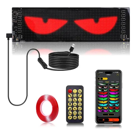 Tela Led Flexível 37x09cm Imagens Textos 16x64 Leds 1024