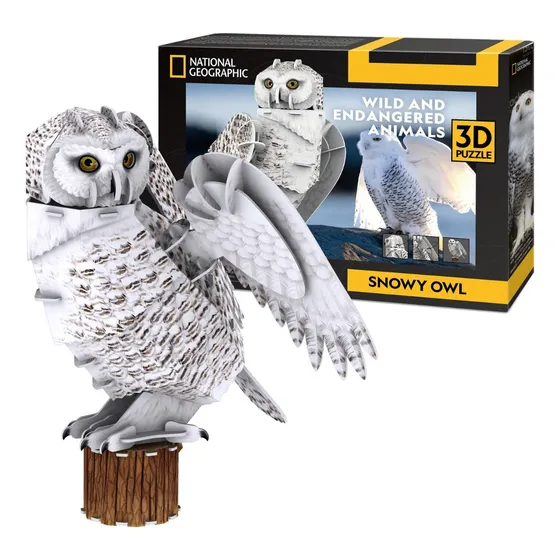 Rompecabezas 3d Buho Snowy 62 Piezas Nv Avanzado Cubic Fun