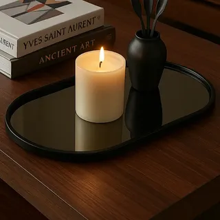 Stil Decor Bandeja Decorativa Espelhada Oval Orgânica Lavabo Penteade