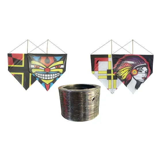 Kit 25 Uni Pipa Mucha Mucha 50 Cm Linha Nylon 3000 Jardas