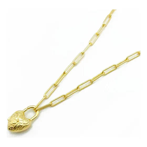 Collar Carmín Sweetheart De Plata 925 Baño Dorado Ss