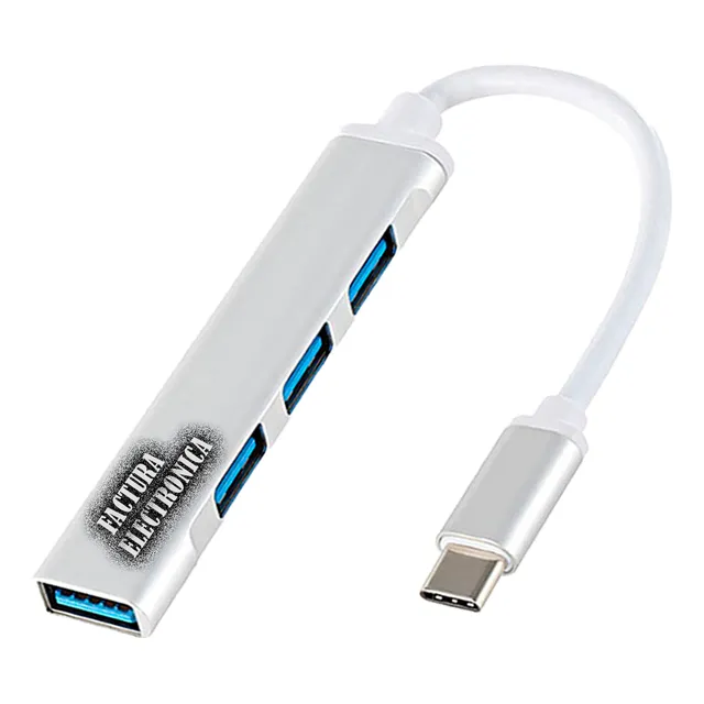 Hub Usb Tipo C 4 Puertos Adaptador Convertidor Otg Usb 3.0 