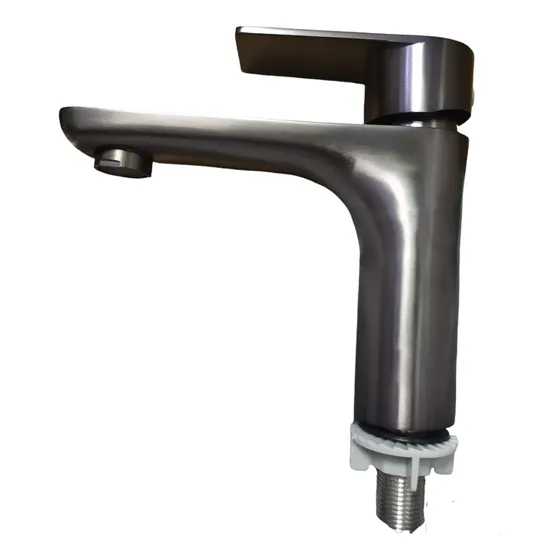 Griferia De Lujo P/lavamanos Agua Fria Acero Gun Metal Boxer