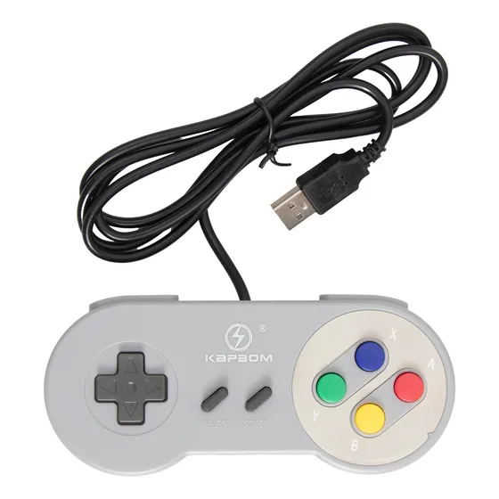 Controle Snes Usb Knup Para Pc, Mac E Linux - Cinza