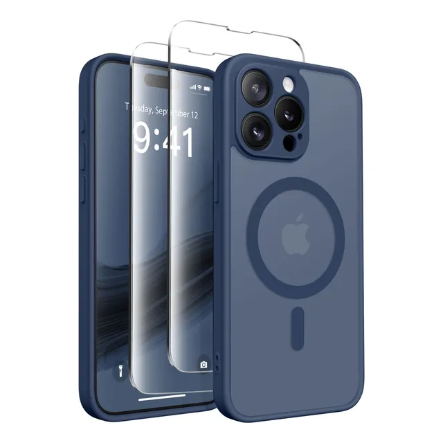 Funda Para iPhone 15 Pro Max Proteccion Total En Azul Marino