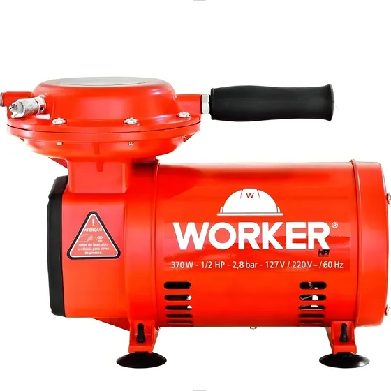 Compressor Ar Direto Portátil 1/2Hp 127/220V 370w com Pistola e Mangueira Worker