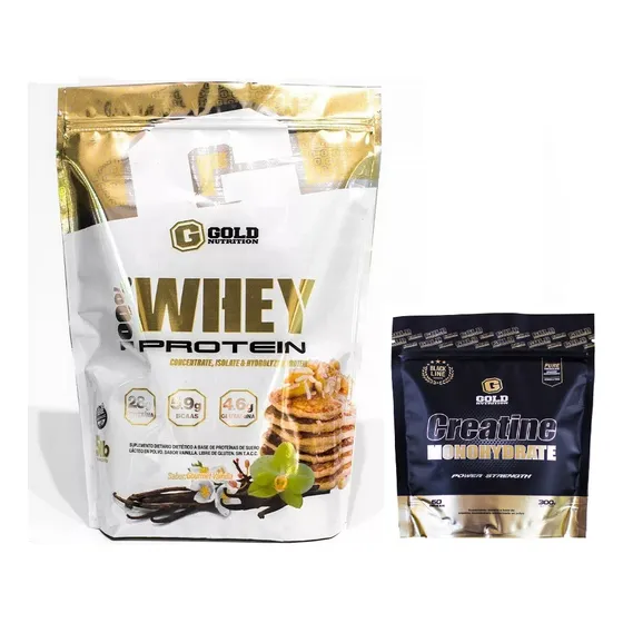 100% Whey Protein X5lbs V/sabores + Creatina Gold Nutrition