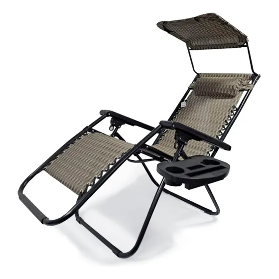 Silla Tumbona Reclinable Gravity Chair Con Toldo Y Portavaso