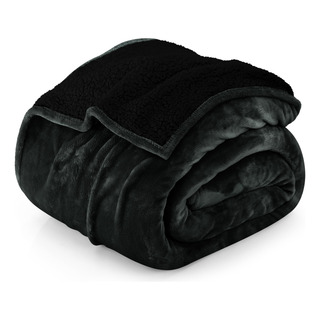 Colcha Utopia Sherpa Queen, Talla Queen, Color Negro, 228 X Colcha Utopia Sherpa Queen, Talla Queen, Color Negro, 228 X