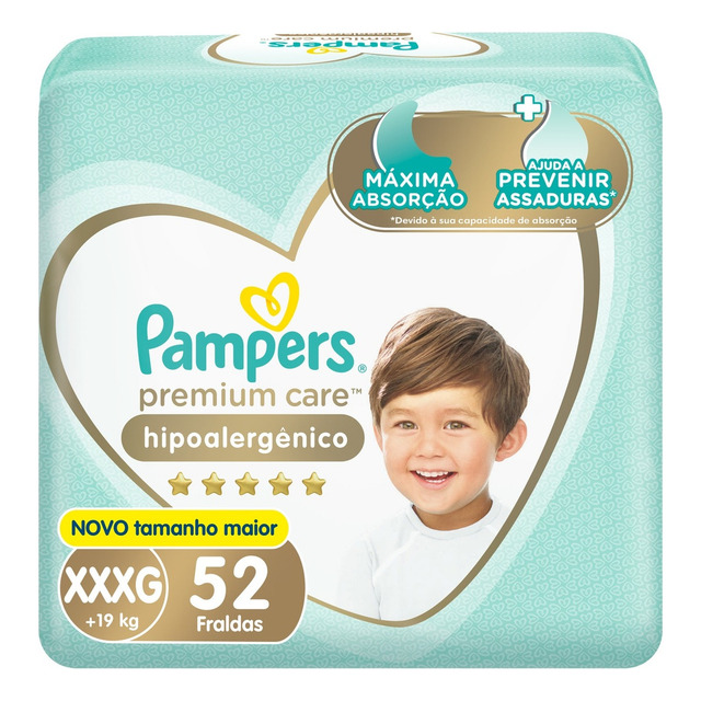 Fralda Pampers Premium Care Xxxg 52 Unidades Fralda Pampers Premium Care Xxxg 52 Unidades