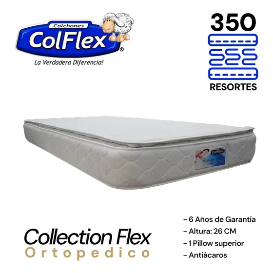 Colchón Colflex Collection Flex Matrimonial Con 1 Pillow Top
