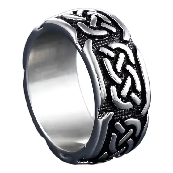 Anillo Estilo Celta Tipo Alianza De Nudos Acero Quirurgico