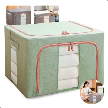 Caixa Bolsa Organizadora 66 Litro Lençol Roupa Toalha Closet Verde