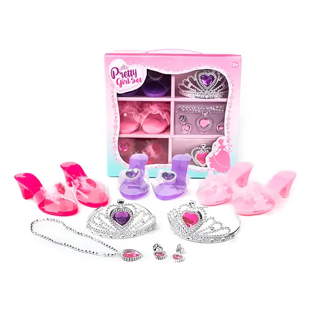 Set Zapatos Princesas 3pares+ Coronas+ Juego Joyas - El Rey