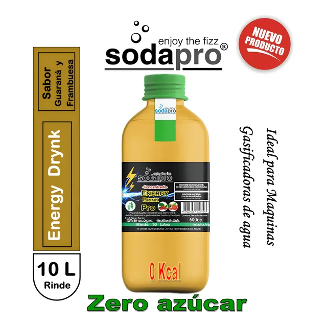 Sodapro Jarabe Sabor Guaraná Y Frambuesa Energy Pro Zero