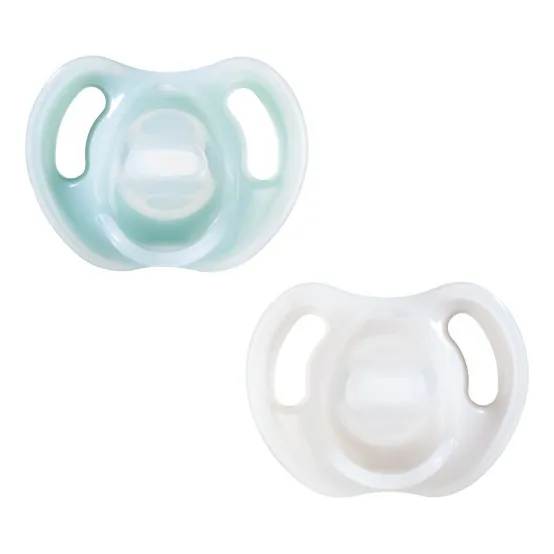 Chupete Tommee Tippee Ultra Liviano X2 0-6m Color Blanco/verde Período De Edad 0-6 Meses