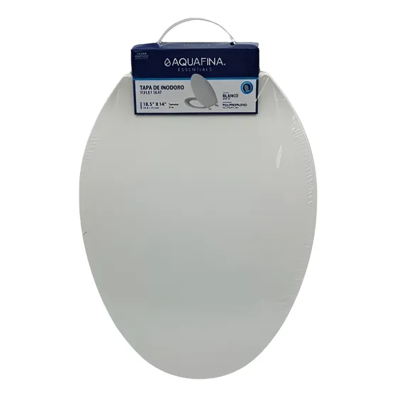 Tapa Asiento Poceta Wc Alargada Blanca 18.5 X 14  Aquafina