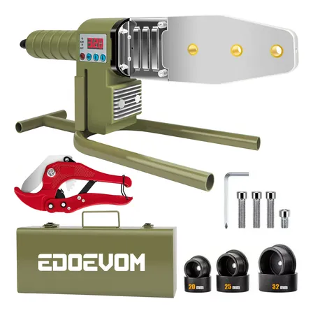 Termofusora Kit Ppr Con 3 Dados+tijeras Edoevom 1000w Ea932