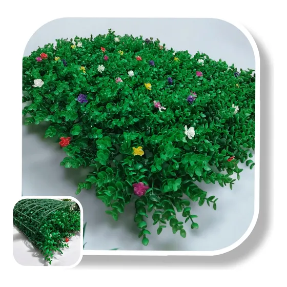 Muro Jardin Vertical Artificial Panel Cesped Con Flores