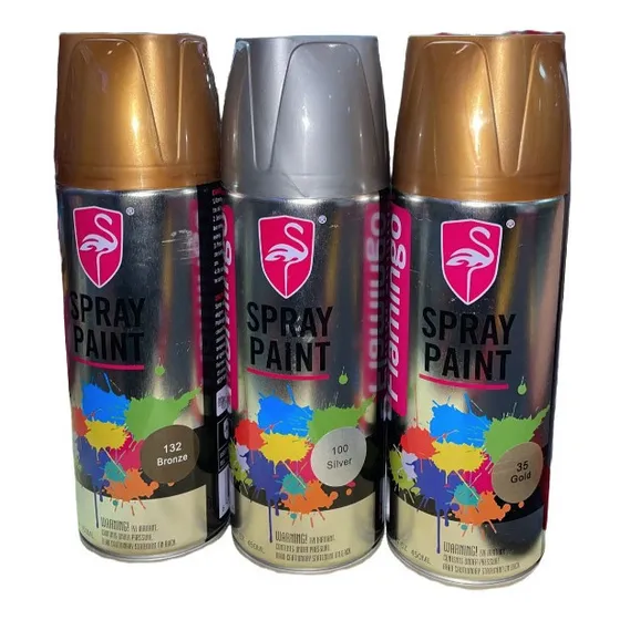 Pintura Aerosol Spray  Bronze, Dorado, Plateado 450ml