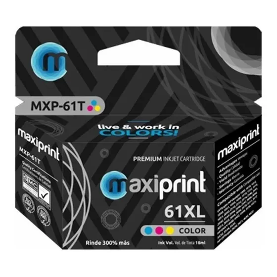 Recarga Cartucho Tinta Compatible Hp 61 Xl Negro - Ch563wn