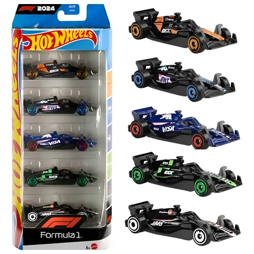 Kit 5 Carrinhos Hot Wheels Fórmula 1 Coleção Mattel 1:64