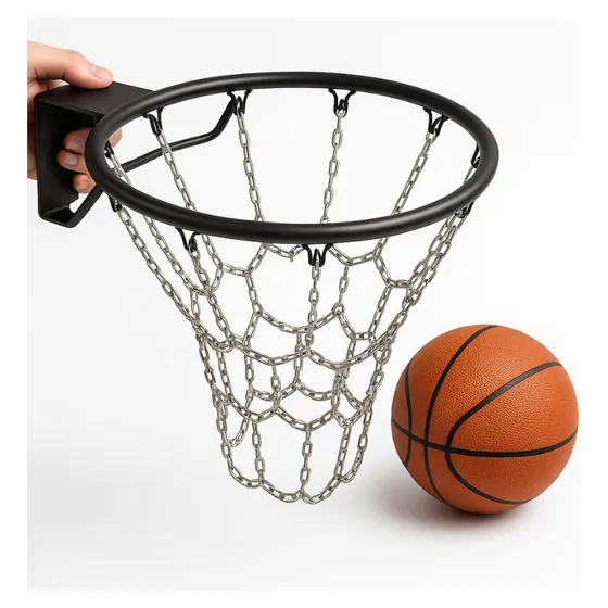3 X Rede De Basquete C/ Corrente De Aço E Argola De Encaixe