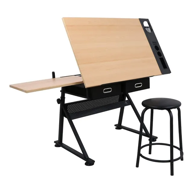 Mesa De Pintura Y Dibujo Restirador Ajustable Con Banco
