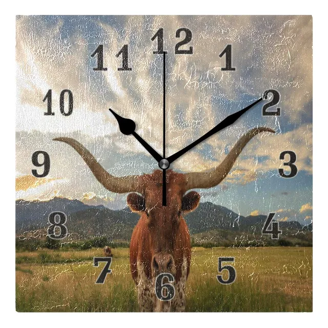 Reloj Pared Diseño Ganado Silencioso Para Cocina Sala Estar