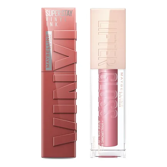Duo Lip Combo Maybelline Labial Vinyl Ink + Lifter Gloss Color Vinyl Cheeky - Gloss Petal