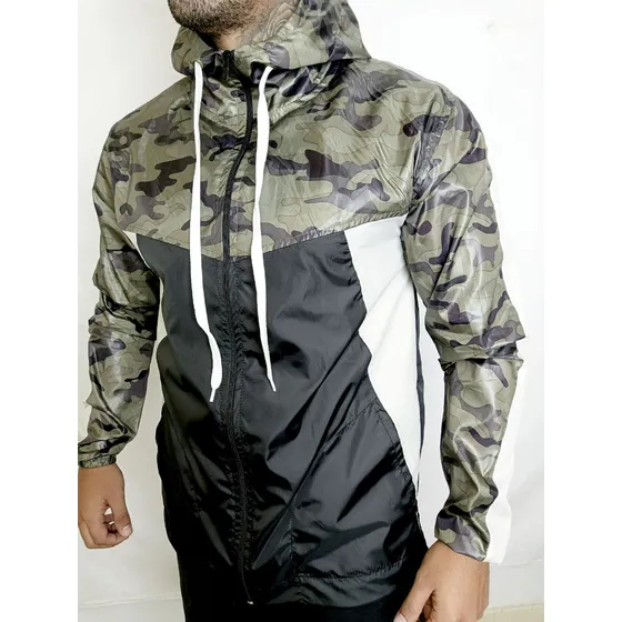 Campera Rompeviento Deportiva Hombre Combinada Ravish