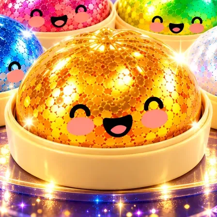 Squishy Brinquedo Antistress Macio Glitter Bolinha Raro Dump Surpresa