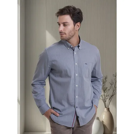 Camisa Dobby Comfort Fit Azul