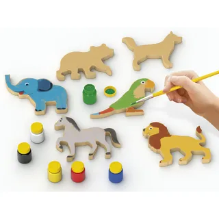 Kit Pintura Guache - Animais Passaros LeĂŁo Mdf Brinquedo Kit Pintura Guache - Animais Passaros LeĂŁo Mdf Brinquedo