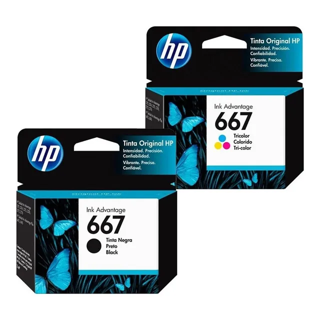 Kit Juego Cartuchos Original Hp 667 Deskjet 2375 2775 2776