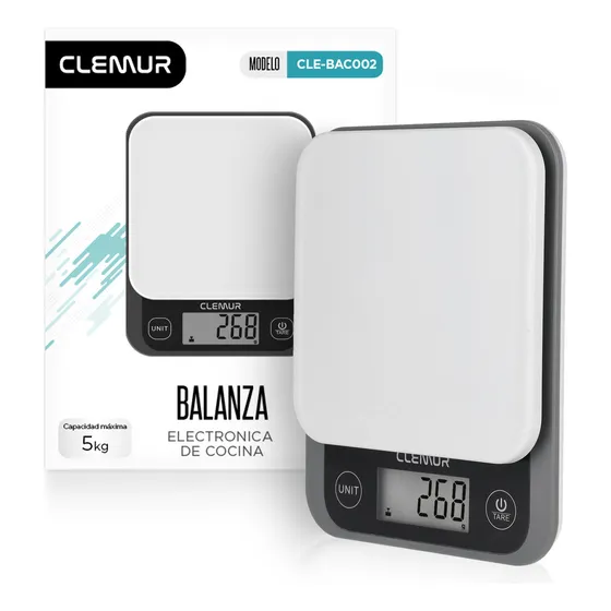 Balanza Digital de Cocina IMBACK con Precisión 1g a 5kg, Color Negro, Compacta y Moderna
