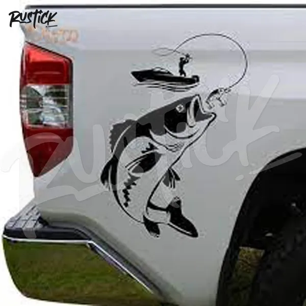 Calco Pesca Deportiva Pescador Pez Ploteo Autoadhesivo 30cm