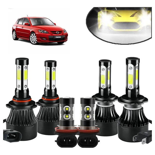 6pcs Luz Alta/baja/niebla Kit Faros Led For Mazda