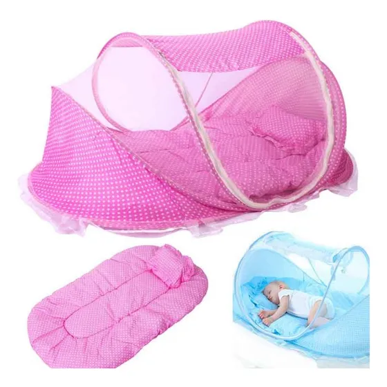  Cuna De Bebé Con Mosquitero Y Acolchado Portátil Plegable