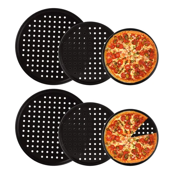 6 Mold Para Pizza Molde Agujero Bandeja Antiadherente Horno