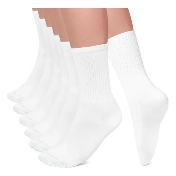 6 Pares Calceta Deportiva Unisex Calcetin Largo Algodon Gym