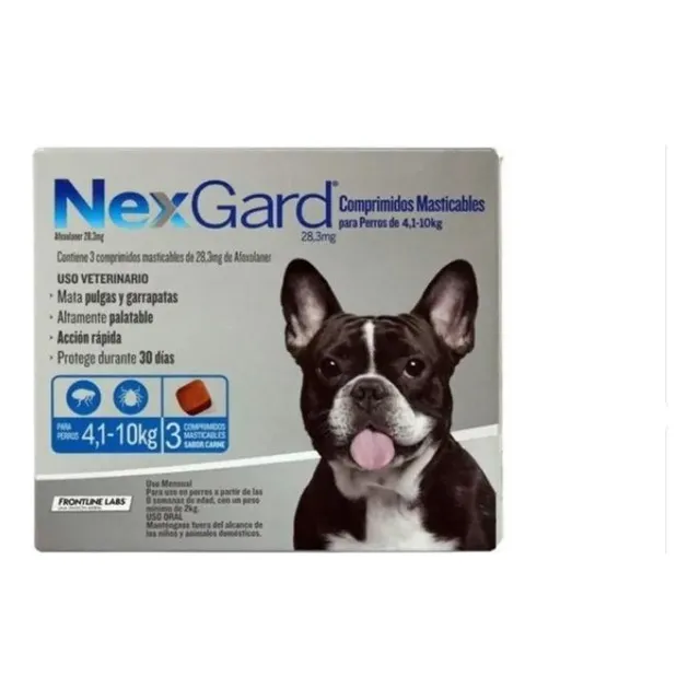 Antipulgas Y Garrapatas 4 A 10 Kg X 3 Comprimidos