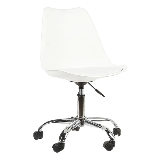 Silla De Escritorio Oficina Tulip Ruedas Giratoria Color Blanco Gardenlife