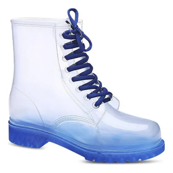 Botas De Chuva Transparentes Moda Feminina .