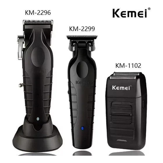 Kit Kemei De Barberia Inalámbrica Profesional 3 Maquinas