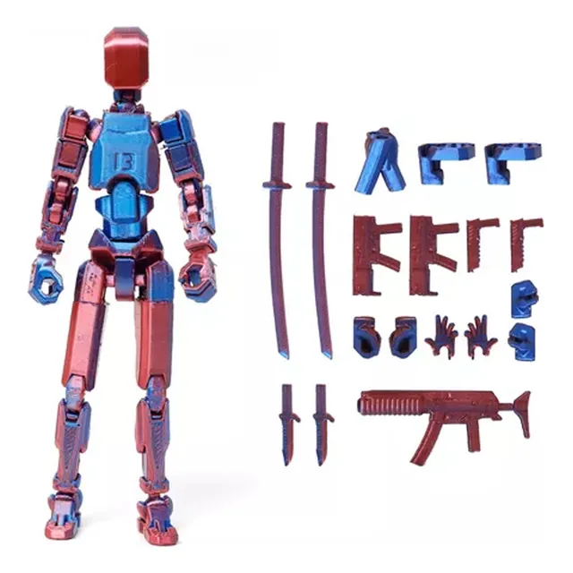 Figura De Acción Lucky T13 3d, Robot Articulado, Muñeco Robo
